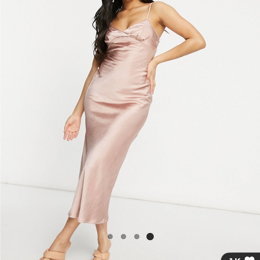 3/$100 NWT satin pink maxi dress parallel lines